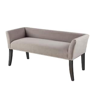 Antonio Grey Flared Arms Accent Bench 23 in. H x 49.5 in. W x 19.25 in. D