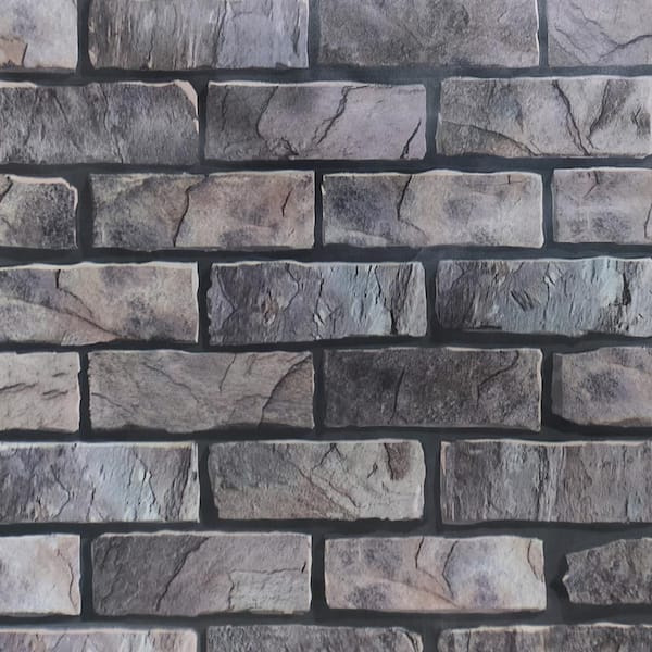Dundee Deco Bricks Beige, Grey Vinyl Strippable Roll (Covers 35.5 sq. ft.)
