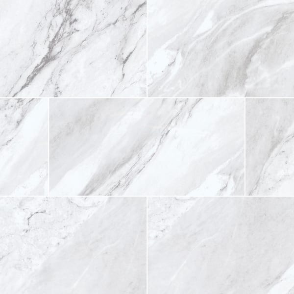 LifeProof Emerald Bay Marble 22 Mil x 11.9 in. W x 23.8 in. L Click Lock Waterproof Vinyl Tile Flooring (17.7 Sq. ft./case), Light