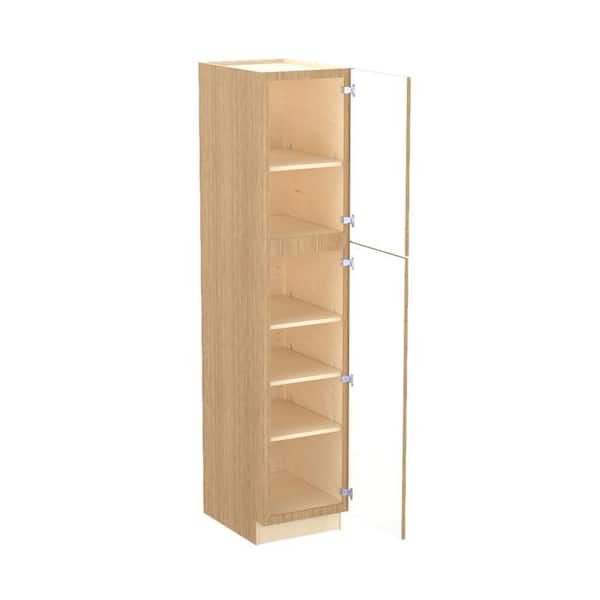Home Decorators Collection Franklin 18 in. W x 21 in. D x 84 in. H Assembled Plywood Vanity Linen Bath Cabinet in Vanguard Oak with Soft Close RH