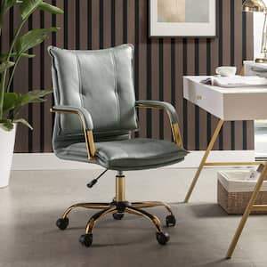 Patrizia Contemporary Task Chair Office Swivel Ergonomic Upholstered Chair with Tufted Back-Sage