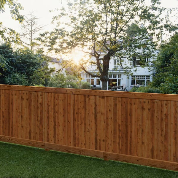 2 in. x 6 in. x 12 ft. Rough Sawn Pecan-Stained Western Red Cedar Fence Rail