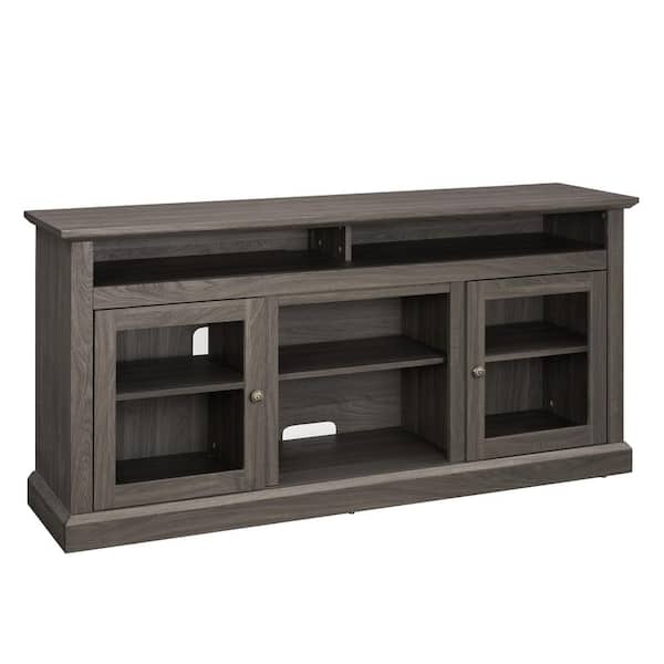 Clihome Contemporary Dark Walnut Color TV Media Stand Entertainment Center Fits TVs up to 65 in. w/ Open & Closed Storage Space