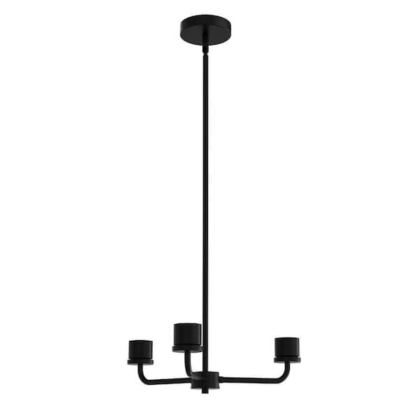 3-Light Black Chandelier Light Fixture Accessories