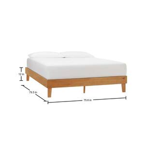 Beckdale Honey Brown Wood King Platform Bed (75.55 in. W x 12 in. H)
