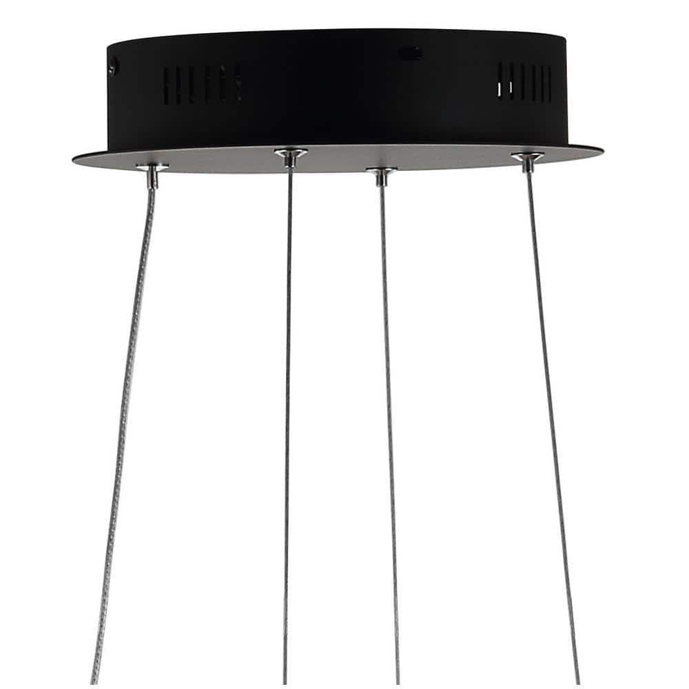 Alexia 25" Black Matte Metal LED Adjustable Geometric Pendant