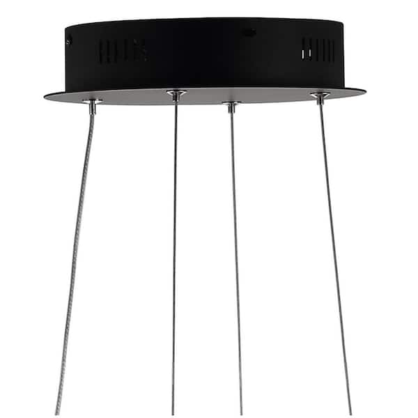 JONATHAN Y Alexia 25 in. Black Abstract Integrated LED Metal 