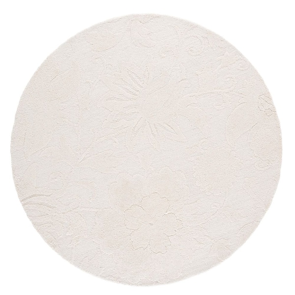 Blossom 6 ft. x 6 ft. Ivory Floral Round Rug