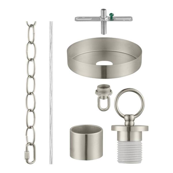 Brushed Nickel Pendant Light Kit with Metal Chain 860790