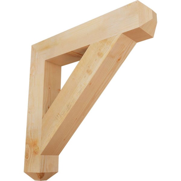 Ekena Millwork 6 in. x 36 in. x 36 in. Douglas Fir Traditional Craftsman Rough Sawn Bracket