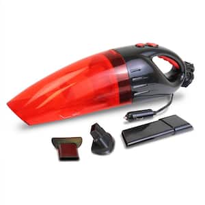 12V Handheld Vacuum with 3 Nozzles, Red/ Black, Portable Wet/Dry Vehicle Vacuum, 11.5 ft. Cord