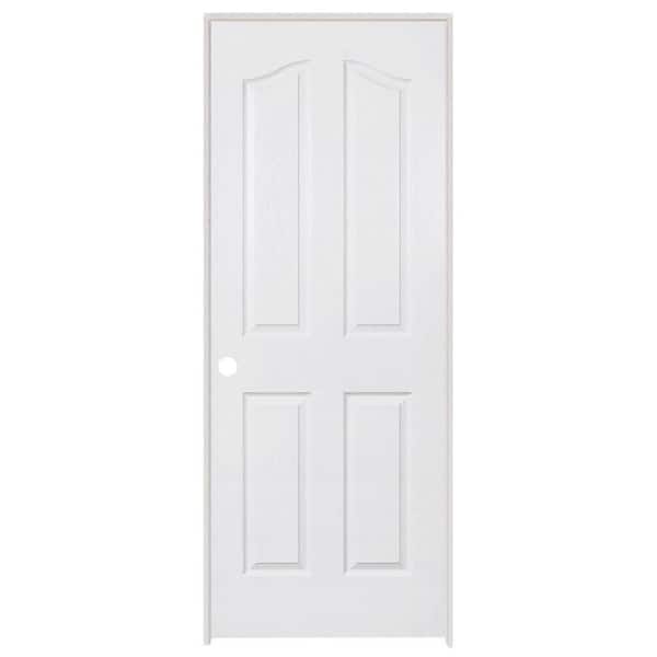 Steves & Sons 24 in. x 80 in. 4-Panel Archtop Textured Primed White Evolution Solid Core Single Prehung Interior Door