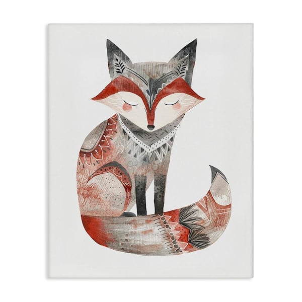 Scandinavian Style Fox by LSR Design Studio Unframed Animal Graphic Art Print 20 in. x 16 in.
