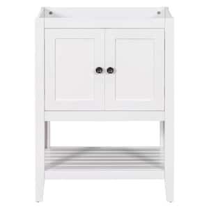 17.8 in. W x 23.7 in. D x 33.6 in. H Bath Vanity Cabinet without Top with Open Shelves in White