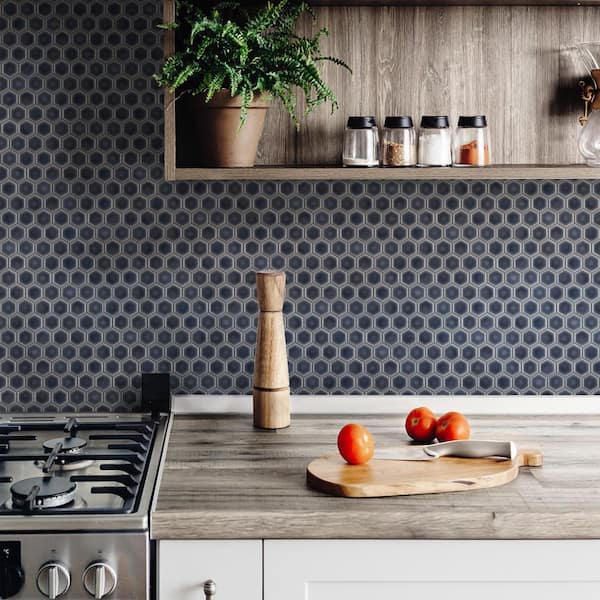 Hudson 1 in. Hex Storm Grey 11-7/8 in. x 13-1/4 in. Porcelain Mosaic Tile (11.2 sq. ft./Case)