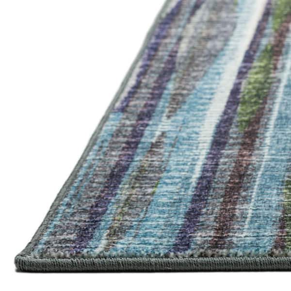 3 X 12 Blue, Ivory Ombre Runner Rug