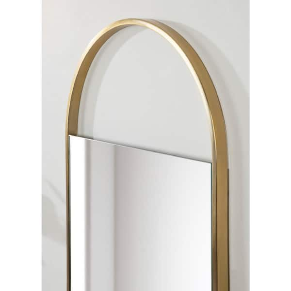 Kate and Laurel Rhodes 48 in. x 16 in. Classic Octagon Framed Gold Wall  Accent Mirror 218368 - The Home Depot