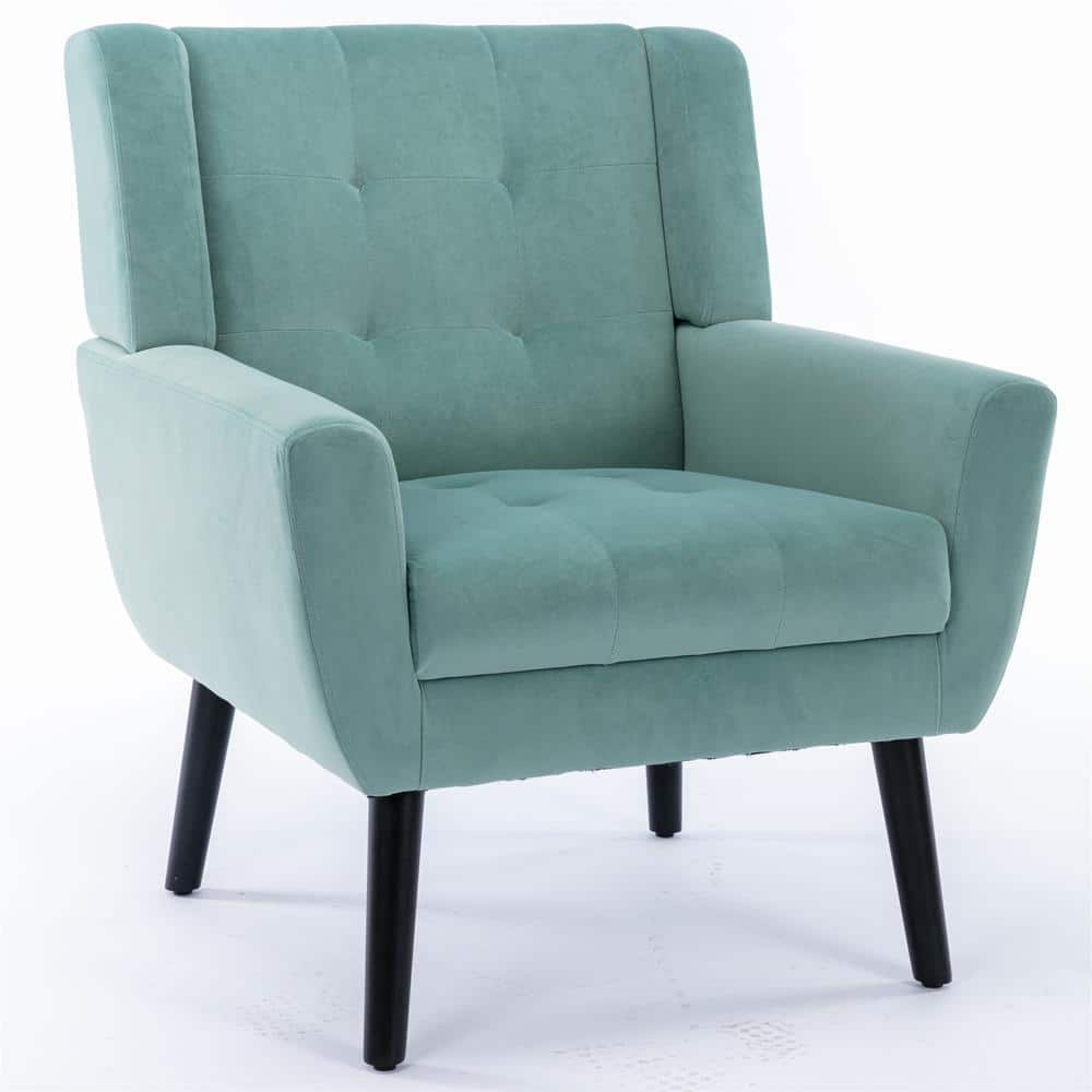 ATHMILE Mint Green Velvet Upholstered Accent Arm Chair (Set of 1) GZ ...