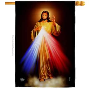 28 in. x 40 in. Jesus Divine Misericordia Religious House Flag Double-Sided Decorative Vertical Flags