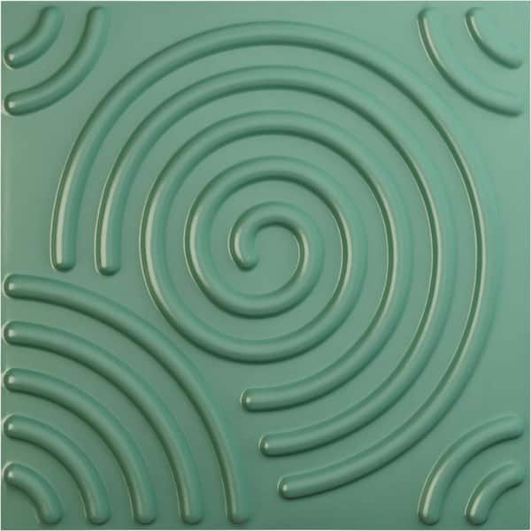 Ekena Millwork 19-5/8-in W x 19-5/8-in H Spiral EnduraWall Decorative 3D Wall Panel Sea Mist