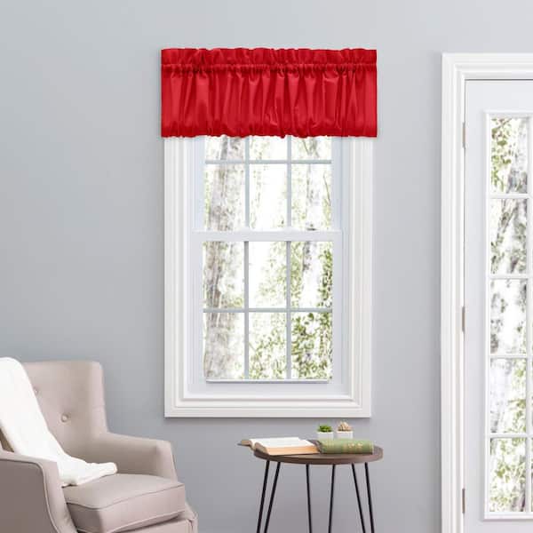 Ellis Curtain Stacey 15 in. L Polyester/Cotton Balloon Valance in Red
