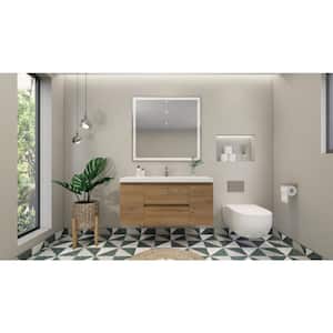 Bohemia 48 in. W Bath Vanity in Natural Oak with Reinforced Acrylic Vanity Top in White with White Basin