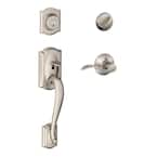 Camelot Satin Nickel Single Cylinder Deadbolt with Accent Lever Door Handleset