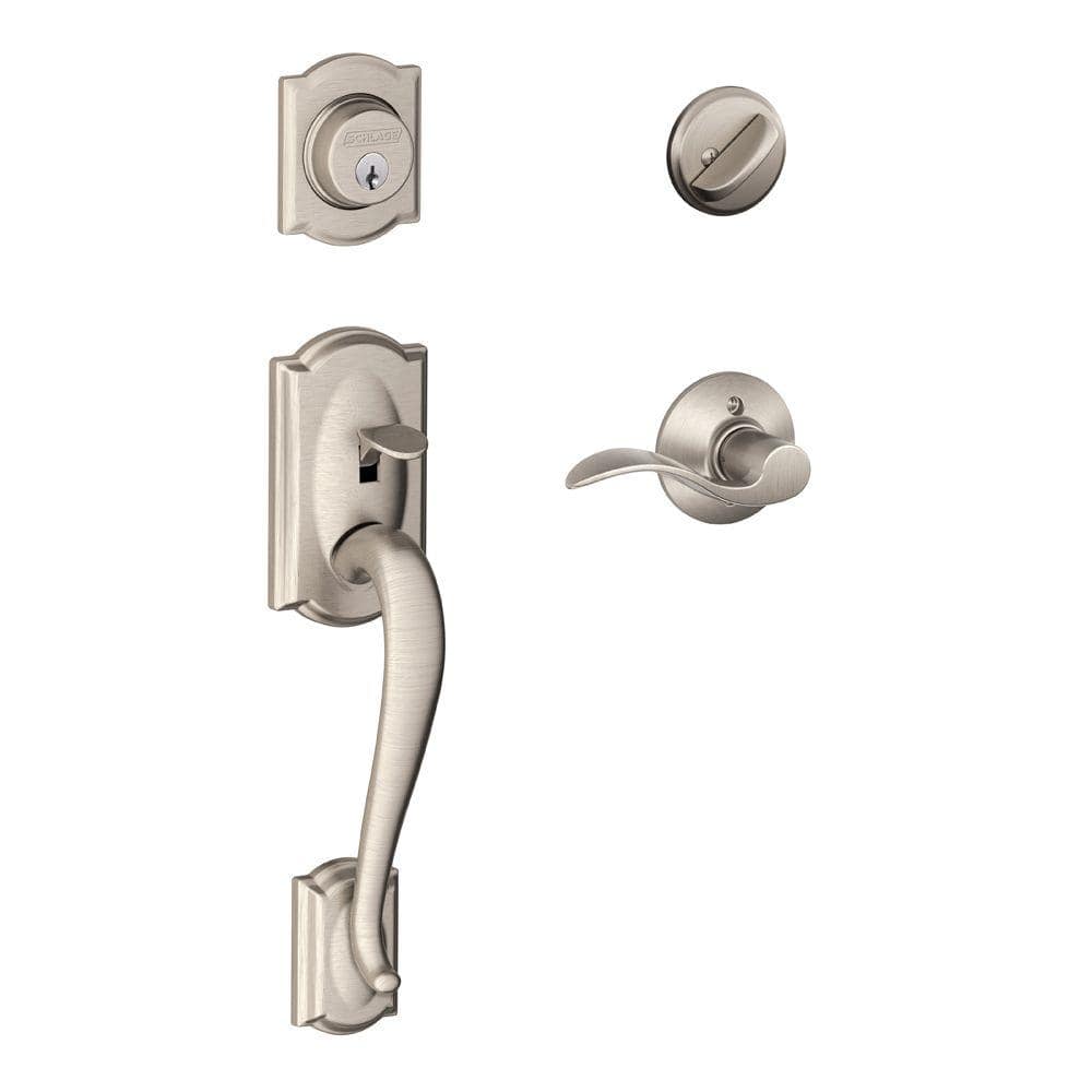 Schlage F62 PLY 619 ACC LH Plymouth Double Cylinder Handleset with Accent Interior Left Hand Lever, Satin Nickel by Schlage Lock Company - 3