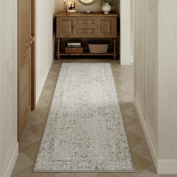 Entomology Grey 2 ft. x 8 ft. Vintage Floral Area Rug