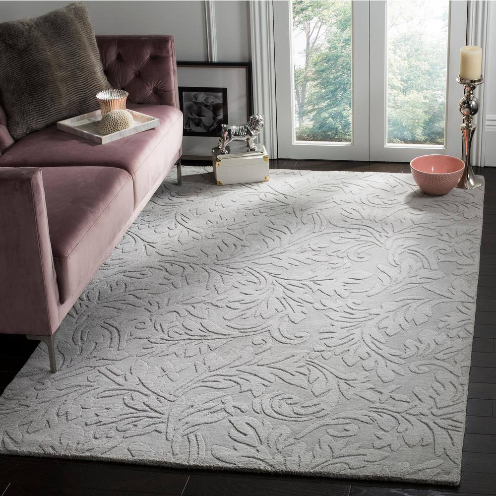 Gray Hand-Loomed Wool Tufted Area Rug 3' x 5'