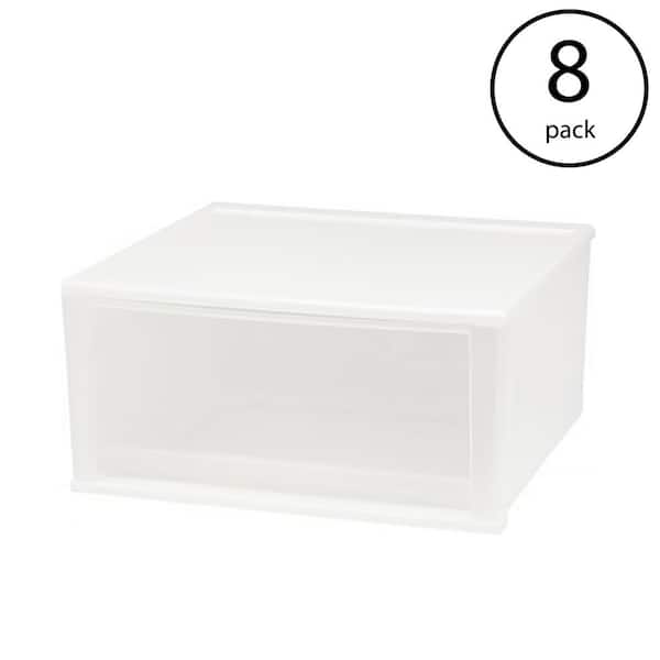 IRIS 7 Qt. X-Large Hard Plastic Stacking Tote Drawer in Clear (8