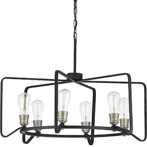 Foster Collection 6-Light Gilded Iron Farmhouse Chandelier Light