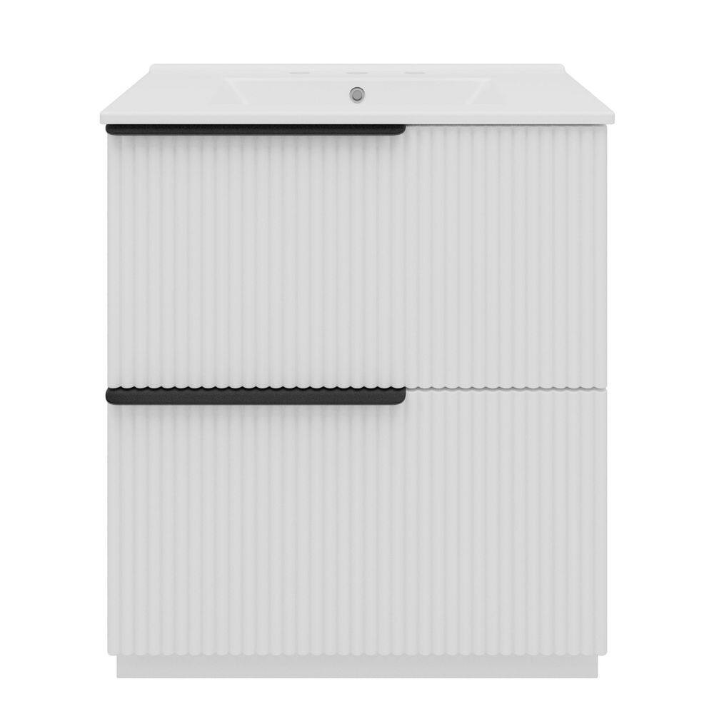 30 in. Freestanding White Bath Vanity with White Ceramic Top Unassembled price history on PriceWatchPro