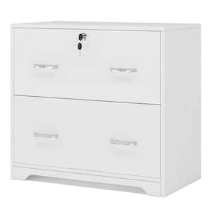Frances 31.5 in. White Wood 2-Drawer Lateral File Cabinet for Hanging Letter/Legal/F4/A4 Size Files