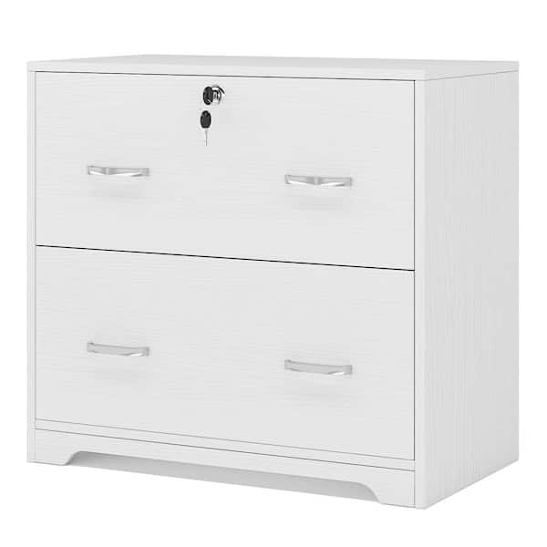 31.5 Wood File Cabinet, Lateral Storage Cabinet with 2-DrawerWhite / 1PC