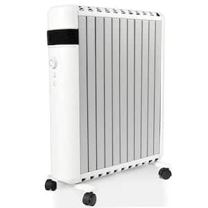 18 in. H 1500-Watt Smart Electric Convection Ceramic Space Heater with 2 Heat Modes Movable Wheels Overheat Protection