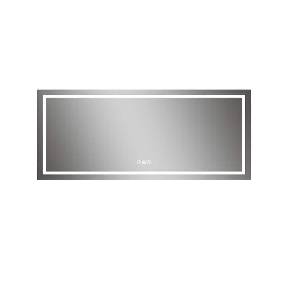 FORCLOVER 60 in. W x 36 in. H Rectangular Frameless LED Lighted ...