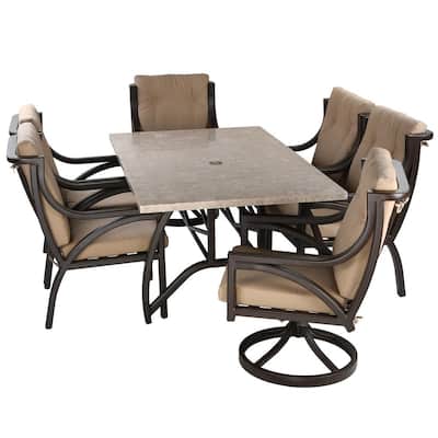 Marble Patio Dining Sets Furniture The Home Depot Marble Patio Dining Sets, Marble Patio Table And Chairs
