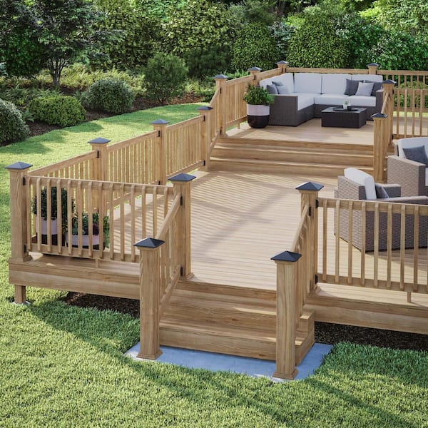 Deckorators 6 in. x 6 in. Victoria Black High Point Cedar Wood Post Cap