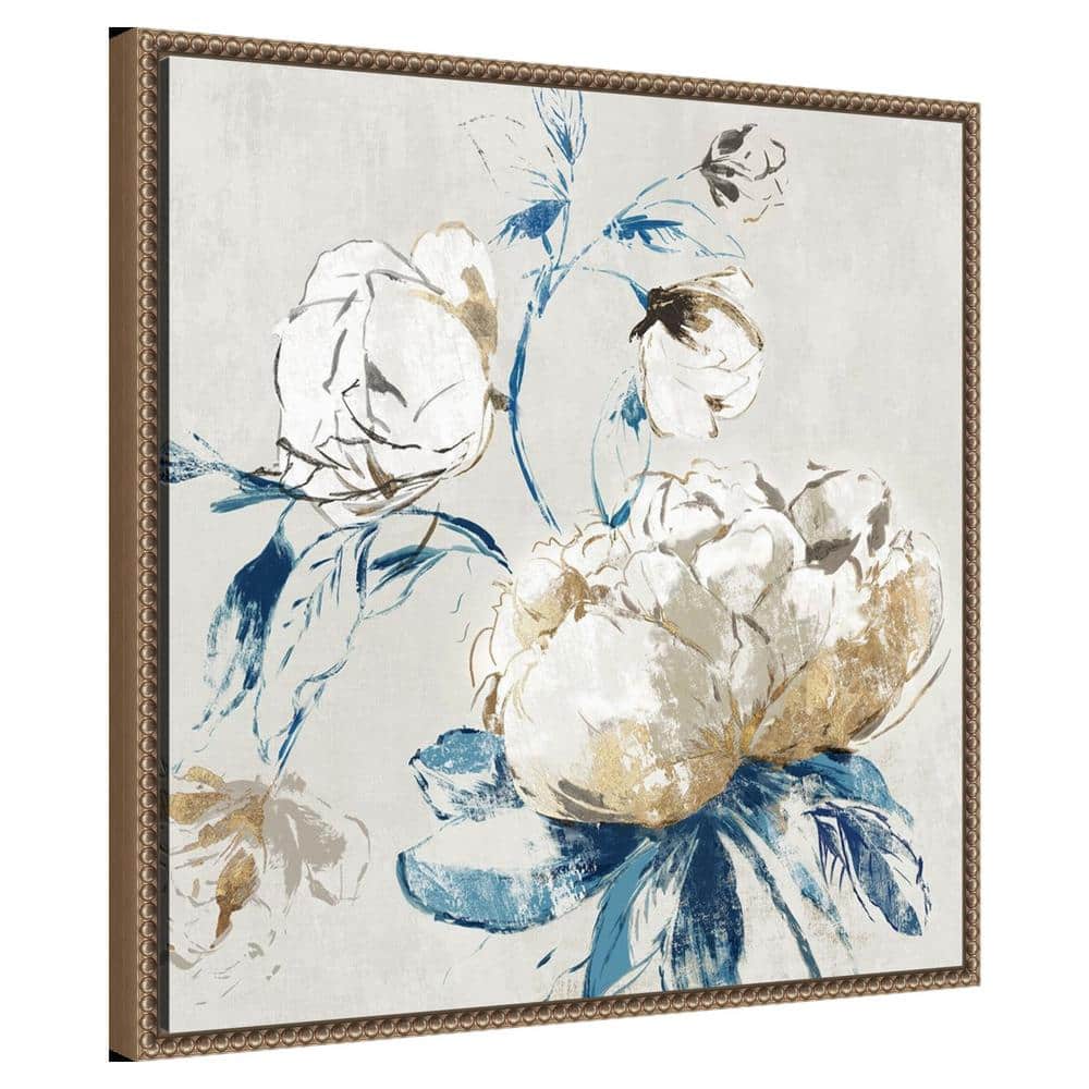 Gold Rosa II Floral Canvas Print with Bronze Frame, 22 x 22 inches