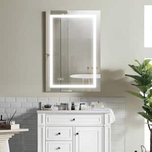 24 in. W x 32 in. H Rectangular Frameless Anti-Fog LED Wall Bathroom Vanity Mirror in Silver