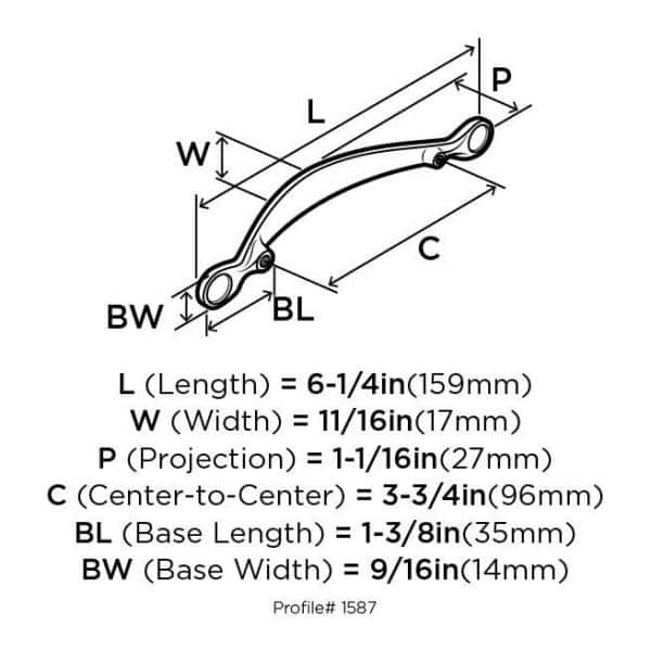 Oil-Rubbed Bronze 3-3/4 Inch Classic Cabinet Pull