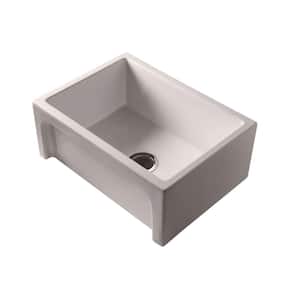 Carmon Farmhouse Apron Front Fireclay 24 in. Single Bowl Kitchen Sink in Bisque