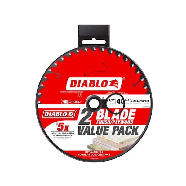 DIABLO 7-1/4 in. 40-Tooth Finish Circular Saw Blade Value Pack (2