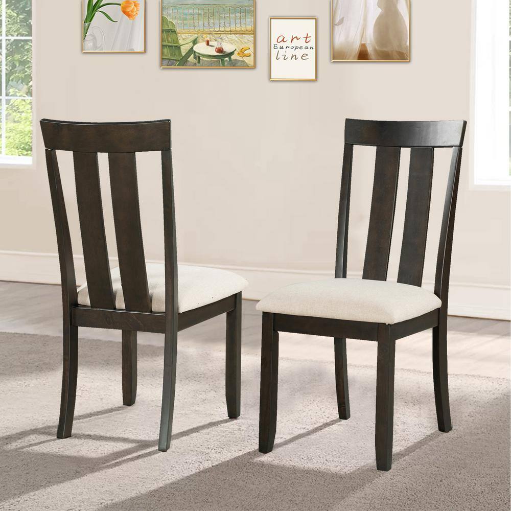 Maincraft Espresso Wood Dining Chairs with Curved Back (Set of 2) D01 ...