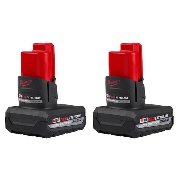 Milwaukee 48-11-2450 12V Lithium-Ion High Output 5Ah Battery 2 Pack-