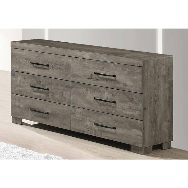 Nico Antique Grey Color 6-Drawer 16.38 in W. Dresser Without Mirror