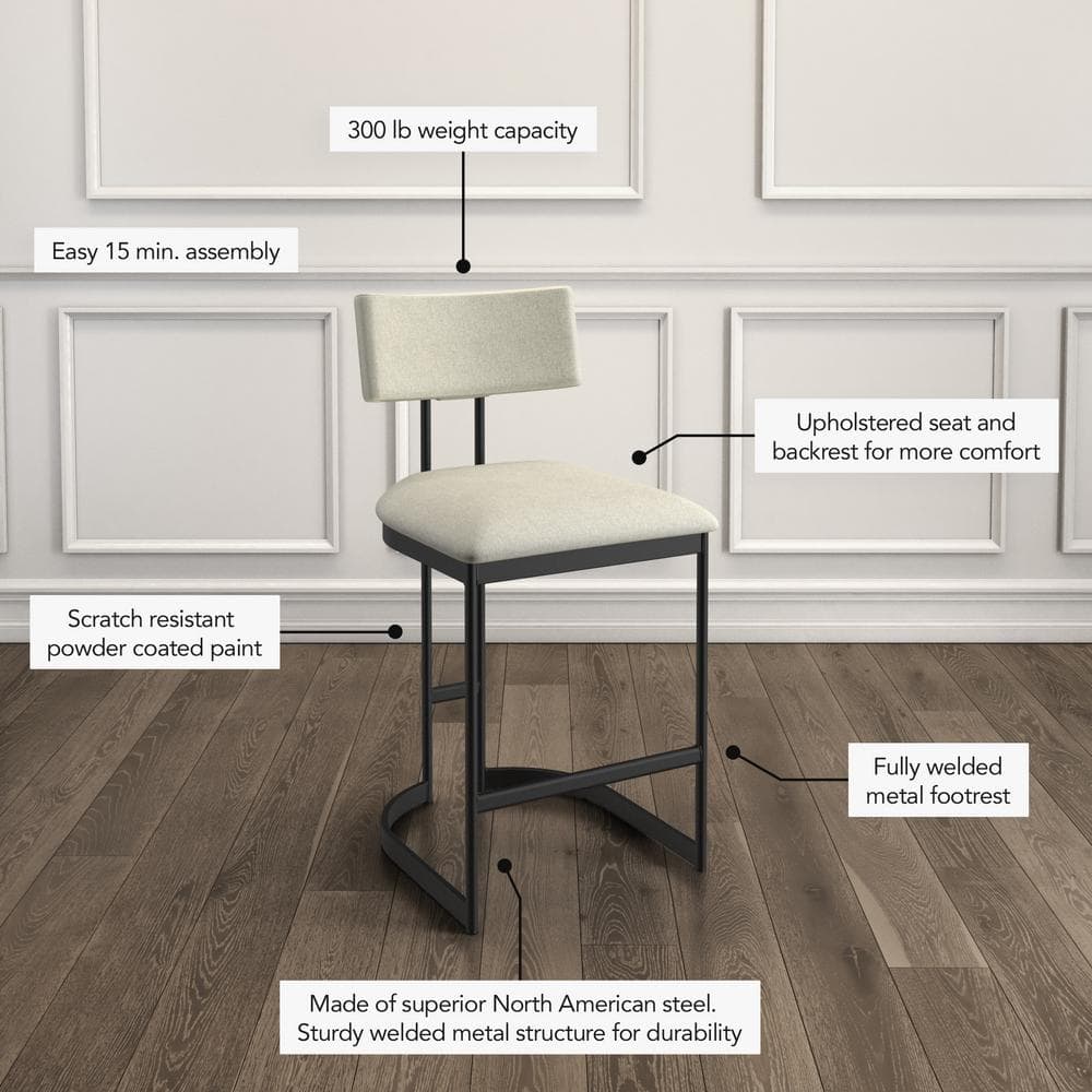Lucio Dark Brown and Bronze Metal Counter Stool