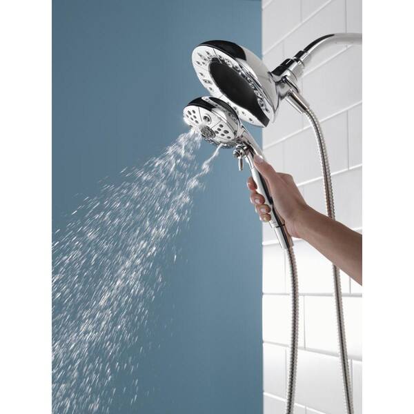 In2ition Two-in-One 5-Spray 6.9 in. Dual Wall Mount Fixed and Handheld H2Okinetic Shower Head in Chrome In2ition Two-in-One 5-Spray 6.9 in. Dual Wall Mount Fixed and Handheld H2Okinetic Shower Head in Chrome