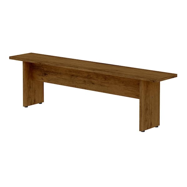 Luxor Tarrytown 67.91 in. Nature Rustic Country Dining Bench
